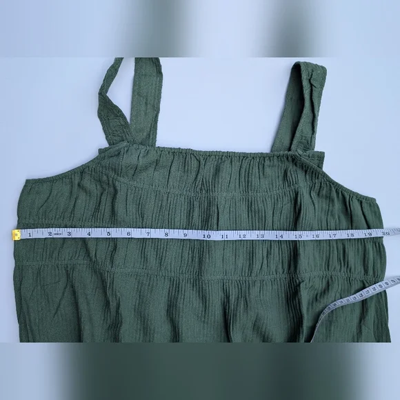 NWT J. Crew Airy gauze tiered maxi dress Sage Green Size XL 100% Cotton - Picture 4 of 8